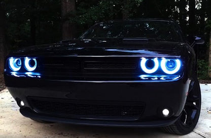 iJDMTOY RGBW Multicolor LED Circuit Board Ambient Lighting Kit Compatible with Dodge 2015-2023 Challenger, Control_By_Smartphone