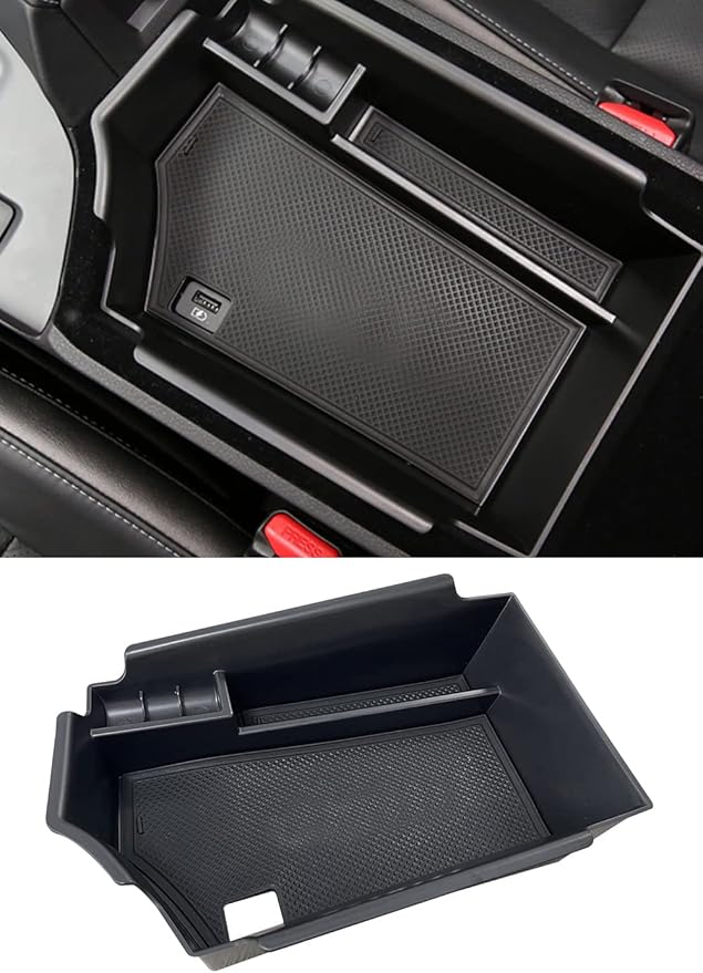 Center Console Armrest Storage Box Compatible with Infiniti QX50 2019-2023/QX55 2022-2023 ABS Tray Insert Organizer Glove Pallet