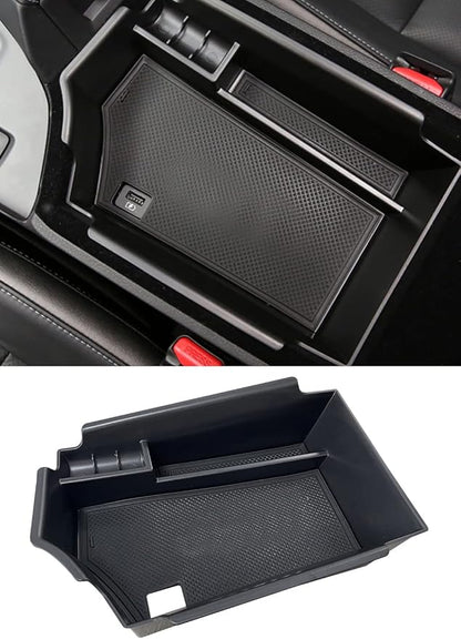 Center Console Armrest Storage Box Compatible with Infiniti QX50 2019-2023/QX55 2022-2023 ABS Tray Insert Organizer Glove Pallet