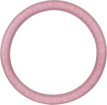Sanrio Hello Kitty Pink Car Steering Wheel Cover, Universal Fit Cute Car Accessories for Women Stylish Decor Gifts Hello Kitty Accessories - Fits Standard Wheels 14.5"-15"