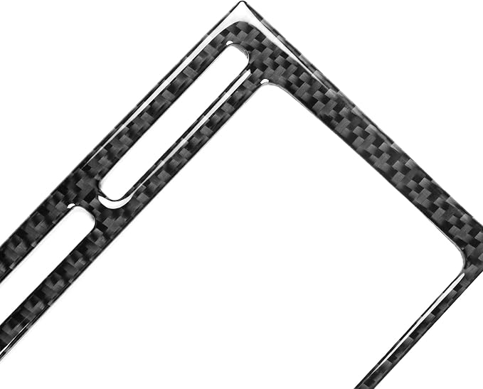 Real Quality Carbon Fiber Trim Car Rear Center Console Sticker A/C Air Vent Panel Decor Compatible with Dodge Charger 2008 2009 2010 Interior Accessories Black