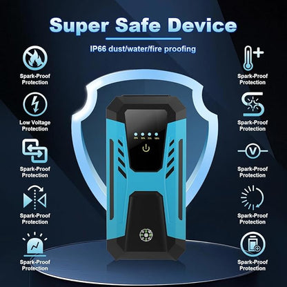 12v Jump Starter for 10.0L Gas/8.0L Diesel, 6000A Peak Car Battery Jumper Starter Portable, IP66 Waterproof Jump Box with Emergency Light and Storage Case