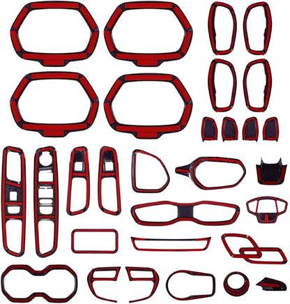 31PCS/ Set Interior Trim Kit Car Interior Accessories Decoration Trim Kit for Jeep Renegade 2015-2018 (Black)