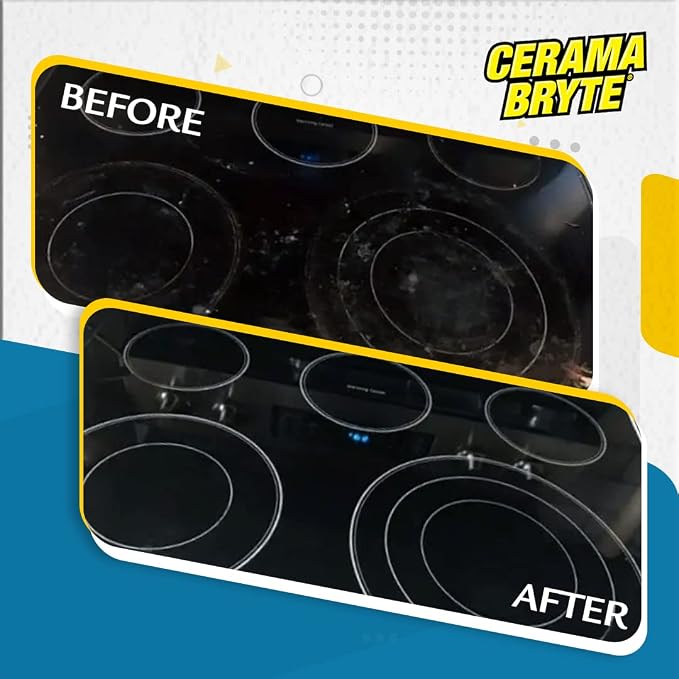 Cerama Bryte 6 Piece Cooktop Scraper & Pad Set, 3 Scrapers & 3 Pads