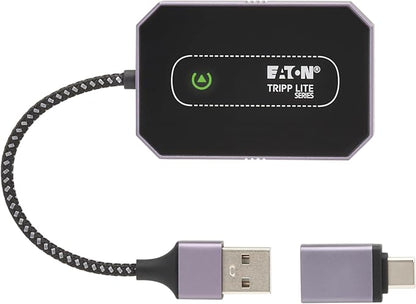TRIPP LITE Eaton Series Bluetooth Apple CarPlay Wireless Adapter for Car Screen, Mini Portable Size, USB-C and USB Adapter, iOS 10+, Plug and Play, iPhone Compatible, 3-Year Warranty (U264-001-APL)