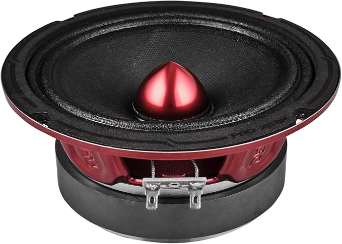 DS18 PRO-X6BM Loudspeaker - 6.5", Midrange, Red Aluminum Bullet, 500W Max, 250W RMS, 8 Ohms - Premium Quality Audio Door Speakers for Car or Truck Stereo Sound System (1 Speaker)