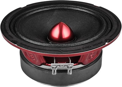 DS18 PRO-X6BM Loudspeaker - 6.5", Midrange, Red Aluminum Bullet, 500W Max, 250W RMS, 8 Ohms - Premium Quality Audio Door Speakers for Car or Truck Stereo Sound System (1 Speaker)