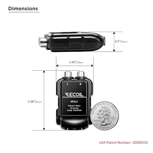 RECOIL MGLI 2-Channel RCA Stereo Ground Loop Noise Isolator Car Amplifier Filter Audio Signals Eliminate