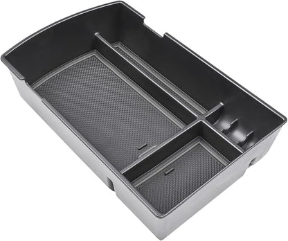 HGWEI Center Console Organizer Tray Compatible with Subaru Ascent 2019-2026 Insert Tray Storage Accessories Armrest Box Secondary Storage, ABS Material Interior Storage Box with Coin Holder, Black