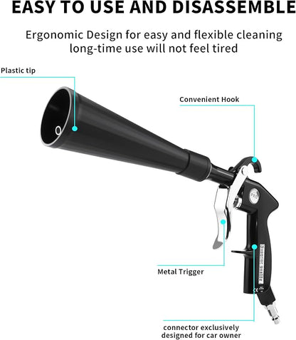 GOCCIDA Car Dry Cleaning Gun,Tornado Air Gun,High Pressure Air Blow Gun,Fast Interior Dryer Car Detailing Kit,Vortex Air Cleaning Tool for Car Detailing(2 Set Nozzle)