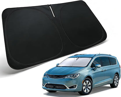 Windshield Sun Shade for 2017-2026 Chrysler Pacifica Minivan Accessories, Car Front Window Sun Visor & Heat Shield | 240T Sunshade Protection Blocks UV Rays Keep Your Car Cooler
