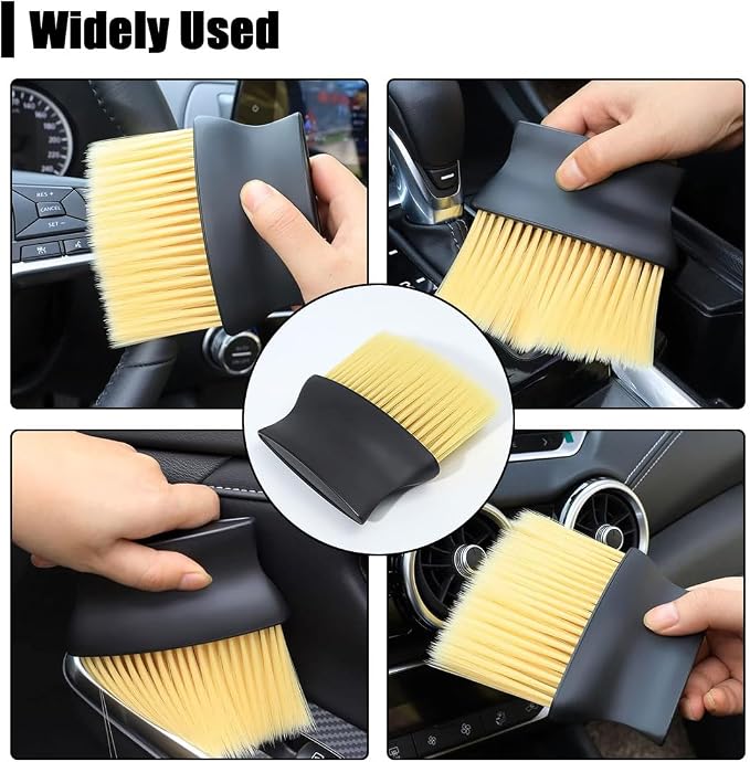 Auto Interior Dust Brush - Soft Bristles Car Duster Interior Household Cleaning Dust Car Detailing Brush - Whisk Broom Car Cleaning Brushes Dusting Tool for Auto Dashboard Interior & Exterior (2PCS)