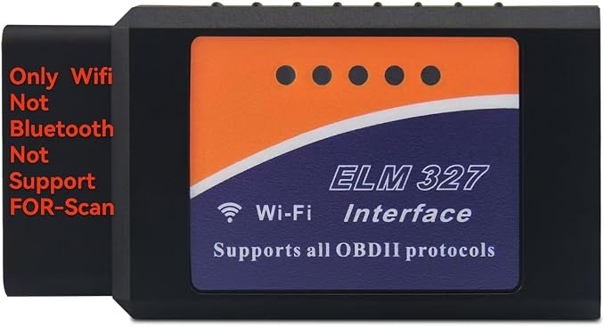 WiFi ELM327 OBD2 Adapter Scanner Reader for iOS iPhone and Android Phones OBD2 to WiFi OBD 2 ELM 327 Adapter Scanner Diagnostic Scan Tools OBDii ELM327 Interface Code Readers for Ford GM Chevy etc