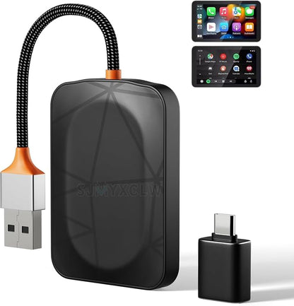 CarPlay Adapter,USB Dongle Plug & Play Dongle Converts Compatible for CarPlay & Android Auto,Fast Auto Connect,Compatible for iOS 10+ & Most Cars 2015-2025