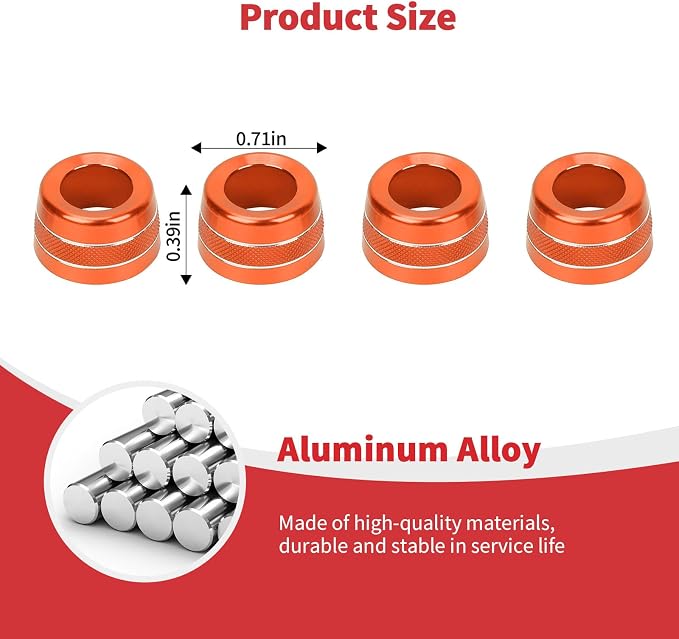 Linskip Aluminum Vent Knob Covers Compatible with Ford Bronco Sport 2021-2024, Dash Air Vent Knob Trim Kit for Bronco Sport Interior Accessories(Orange)