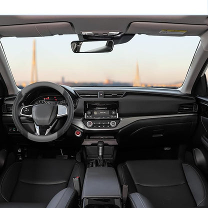 GIANT PANDA Microfiber Leather Steering Wheel Cover for Honda Accord,Civic,CR-V,HR-V,Pilot(Black+Gray-Standard Size)