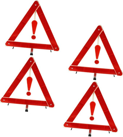 4Pcs Car Warning Tripod Safety Kit Collapsible Reflective Road Triangles for Vehicle Maintenance and Roadside Assistance and Wind Resistant Design