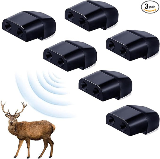 Xiaokeis 6 Pack Deer Whistles for Car, ABS Self-Adhesive Automotive Deer Warning Whistle Device, Deers Alarm Road Safety Horn Device Animal Alert Whistle for Vehicles, Motorcycles(Color:Black)