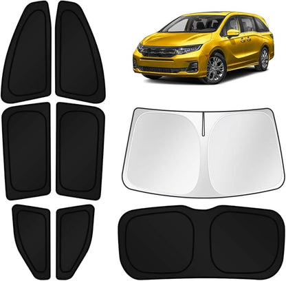 KUST Car Window Shades for 2018-2024 Honda Odyssey Accessories Windshield Sun Shade Side Rear Window Covers Sunshade Privacy Protection for Camping Blackout UV Block Full Set 8PCS