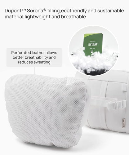 TPARTS Leather Headrest Neck Pillow for Tesla Model Y/X/3/S (Includes Model Y Juniper 2026 2025 & Model 3 Highland 2024-2026) Interior Accessories Car Neck Pillow for Traveling (Set of 2 White)