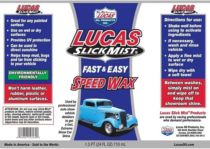 Lucas Oil 10160 Slick Mist Speed Wax - 24 Ounce (Pack of 6)