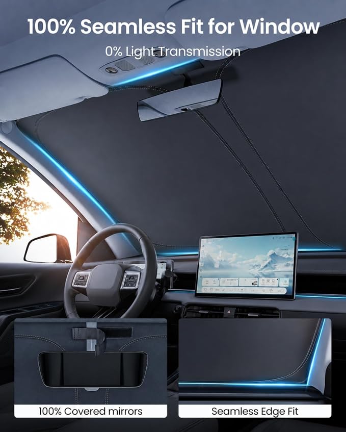 REEVAA Upgraded for Toyota RAV4 2019-2026 Windshield Sunshade [Tailored Fit, 99% Sun Protection] Foldable Sun Shade Car Accessories with Storage Bag