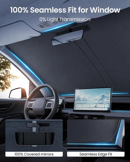 REEVAA Upgraded for Toyota RAV4 2019-2026 Windshield Sunshade [Tailored Fit, 99% Sun Protection] Foldable Sun Shade Car Accessories with Storage Bag