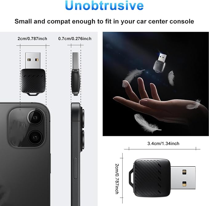 LICAEVEY Wireless Car Play Adapter, Vehicle Mounted System Wireless Adapter, 2 in 1 Wired to Wireless Car Interconnect Converter Support for Android Auto, Plug and Play, Fast Auto Connect
