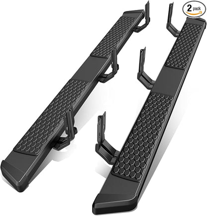 Auto Dynasty Running Boards 5.5 Inches Side Step Nerf Bar for Truck Compatible with Ford F250 F350 F450 F550 Super Duty Extended Cab 1999-2016, Stainless Steel, Black Powdercoated