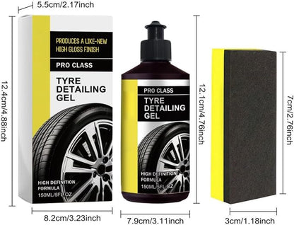 Tire Shine Gel – High Gloss Rubber Restorer, Professional Automotive Wheel Care Coating | Long Lasting Refresh Formula for Car Truck Motorcycle Detailing