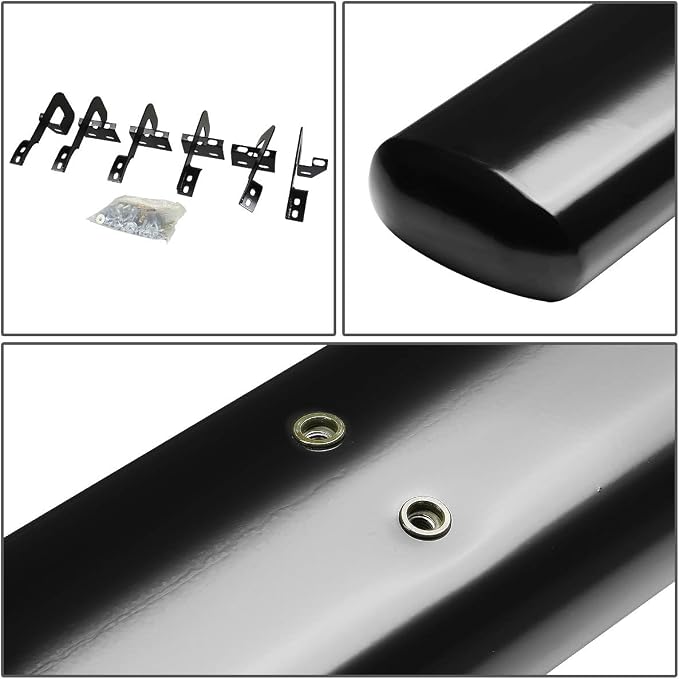 Auto Dynasty Oval Tubing Running Compatible with 2009-2014 Ford F150 Crew Cab, Mild Steel Side Steps Nerf Bar, Boards 5 Inches Step Bars, Black Powdercoated