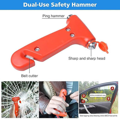 STDY Car Roadside Emergency Kit, Vehicle Truck Safety Road Side Assistance Kits Auto Accessory, with Jumper Cables, Tow Rope, Reflective Triangle, Tire Pressure Gauge, etc