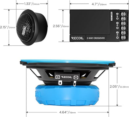 RECOIL REM525 Echo Series 5.25 Inch Car Audio Component Speaker System