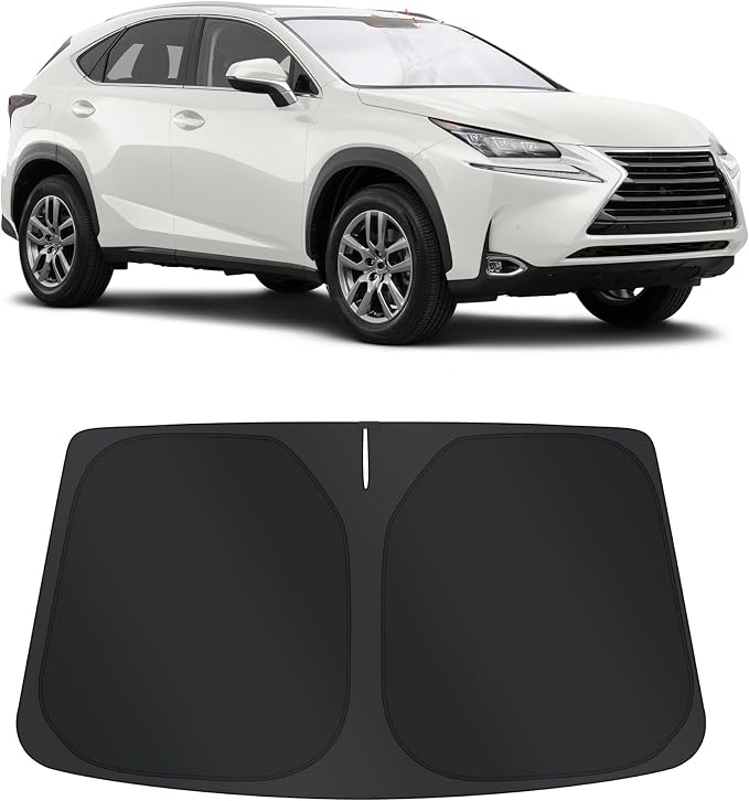 TINGLU Sun Shade for Le xus NX300h/NX300/NX200t 2015-2021 Accessories Windshield Sun Shade Window Shade UV Rays Protection Sun Visor Cover with Steering Wheel Sunshade Storage Bag