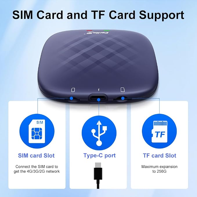 CarlinKit CarPlay Multimedia AI Box Android 13.0 System Only for Wired CarPlay Touch Screen Cars, Support Netflix YouTube Google Play ect. Wired to Wireless CarPlay Android Auto 8core 4G+64G