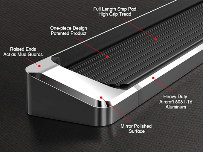 APS Running Boards (Nerf Bars Side Steps) Compatible with Chevy Tahoe 2007-2020 & GMC Yukon 2005-2020 4-Door (Exclude Z71 Hybrid Yukon XL) (Silver Running Board)