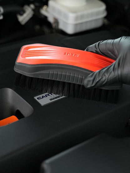 SPTA Carpet Cleaning Brush, 2Pcs Universal Leather & Upholstery Brush,Durable Nylon Bristles for Car Detailing,Ideal for Cleaning Seats, Carpets & Interior Surfaces,Gentle,Effective Detailing Tool