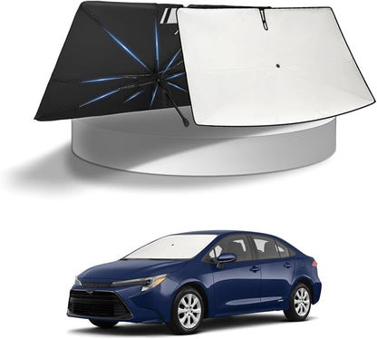 KUST Sun Shade Umbrella for 2019-2026 Toyota Corolla (Saloon) | Custom Fit Windshield Sunshade | Foldable Sunshade with Bendable Handle | Blocks Heat & UV Rays Keep Car Cool Sunshield