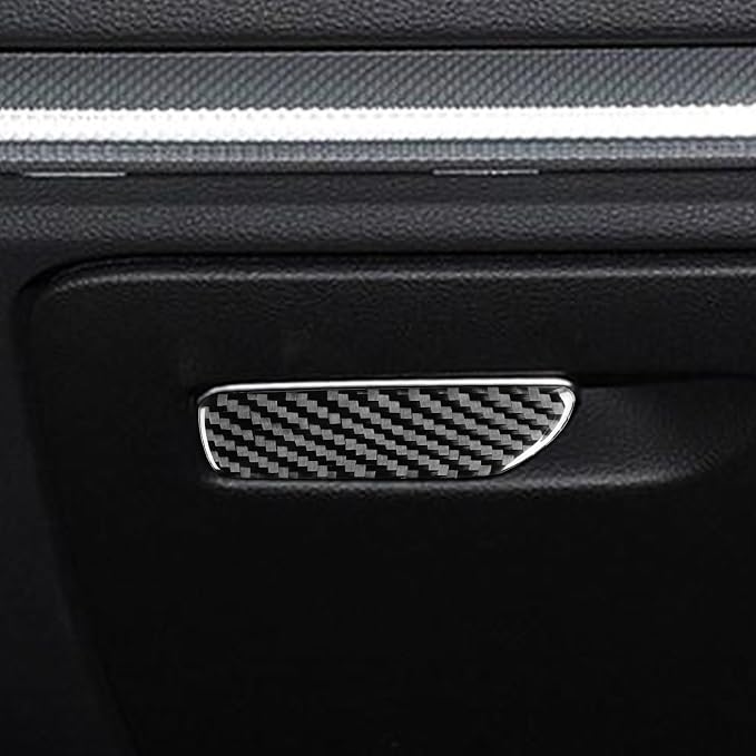 Real Premium Carbon Fiber Sticker Compatible with Audi A3 S3 RS3 8V 2013 2014 2015 2016 2017 2018 2019 Car Glove Box Storage Box Handle Switch Decor Trim Auto Interior Accessories Style B Black