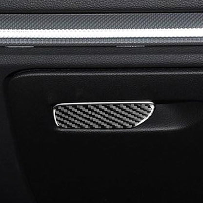 Real Premium Carbon Fiber Sticker Compatible with Audi A3 S3 RS3 8V 2013 2014 2015 2016 2017 2018 2019 Car Glove Box Storage Box Handle Switch Decor Trim Auto Interior Accessories Style B Black