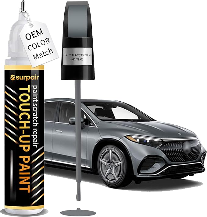 Selenite Gray Metallic 992/7992 Touch up Paint for Mercedes-Benz OEM Color Match Car Scratch Repair Kit for Nicks & Chips Scratches Quick & Easy Paint Fix 2-In-1 Car Scratch Remover Pen