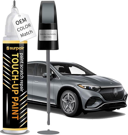 Selenite Gray Metallic 992/7992 Touch up Paint for Mercedes-Benz OEM Color Match Car Scratch Repair Kit for Nicks & Chips Scratches Quick & Easy Paint Fix 2-In-1 Car Scratch Remover Pen