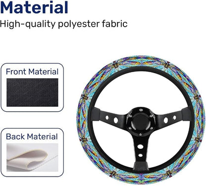 GENANY Dragonfly Steering Wheel Cover, Non Slip Polyester Car Wheel Protector for Car SUV Truck, Universal 15 Inch