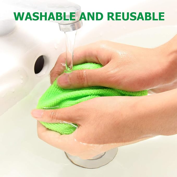 XINDELL 5 Pack Microfiber Pads – Replacement Heads Cover for Xindell Windshield Cleaner Tools. Washable & Reusable Triangle Pads (Green). Fits Window Reach Tool - Handle Not Included