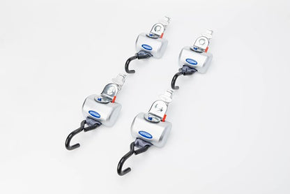 Q’Straint Q-8300-A1-L QRT Max Wheelchair Tie-Down Kit for L-Track – 4 Knobless Retractors with Positive Lock Indicators, L-Track Fittings, and Occupant Restraint System