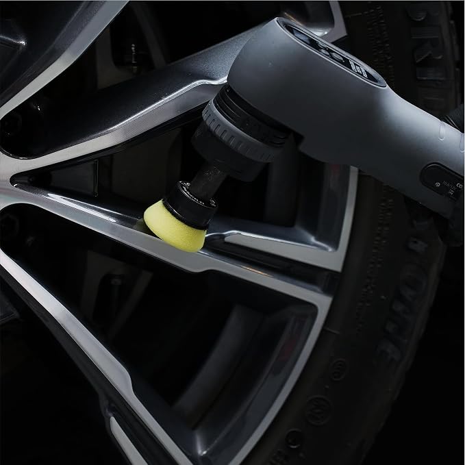 SPTA Yellow T80 Mini High-Cut Foam Polishing Pad Sets, 5Pcs 1.3inch/32mm Sponge Polishing Buffing Pads, Car Foam Detail Polishing Pad Kit for Car Detail Polishing, Small Area Polishing -FPTSS1Y