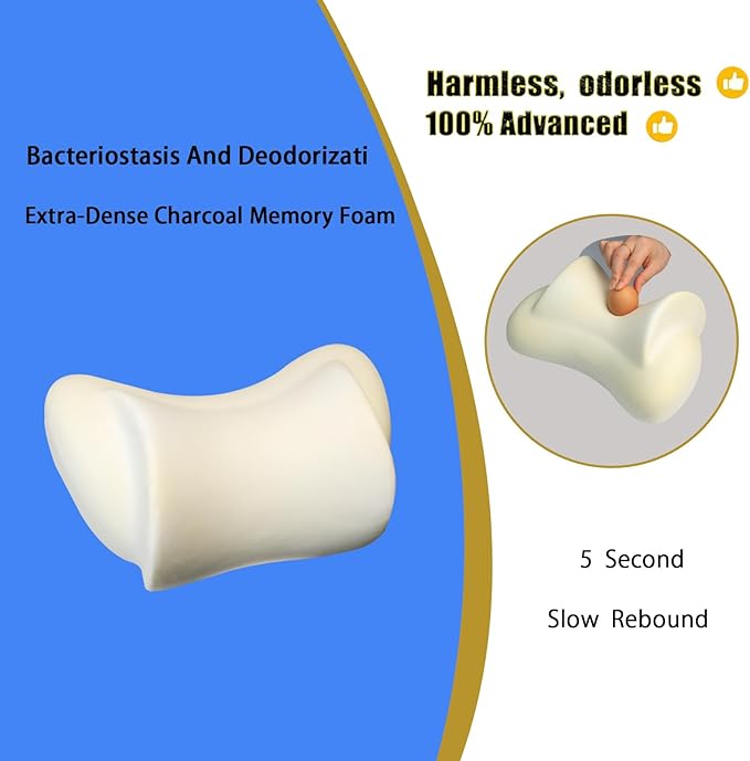 Car Neck Pillow, Car Headrest Pillow with Adjustable Strap for Neck Pain Relief 100% Memory Foam,Ergonomic Design，2 Pack