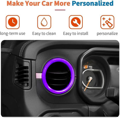 JeCar 11pcs Purple Interior Accessories Trim Kit for 2024 2025+ Jeep Wrangler JL JLU & Gladiator JT - Dashboard Decoration Upgrade