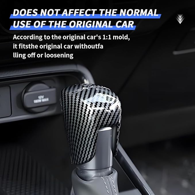 Car Center Console Gear Shift Knob Trim Cover for Honda CRV 2023 2024 2025 2026 and Honda HRV 2023-2026 Auto Interior Accessories Central Control Shifters Stick Protection Panel Carbon Fiber Style