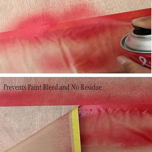 xianshengle Pre-Taped Masking Paper for Painting, 20 Inch x 50 Feet Tape and Drape Painters Paper, Automotive Painters Paper, for Auto Body Masking, Wall Covering and Paint Masking (4Rolls)